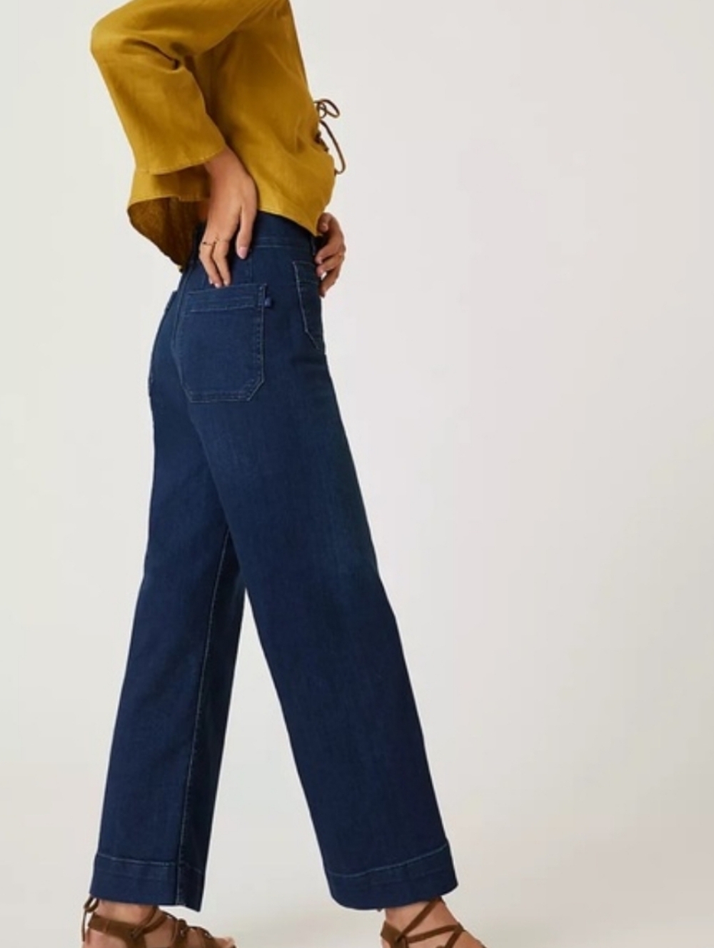 Anthropologie PILCRO Skipper Wide Leg Dark Wash Denim Size 27 - Picture 6 of 8
